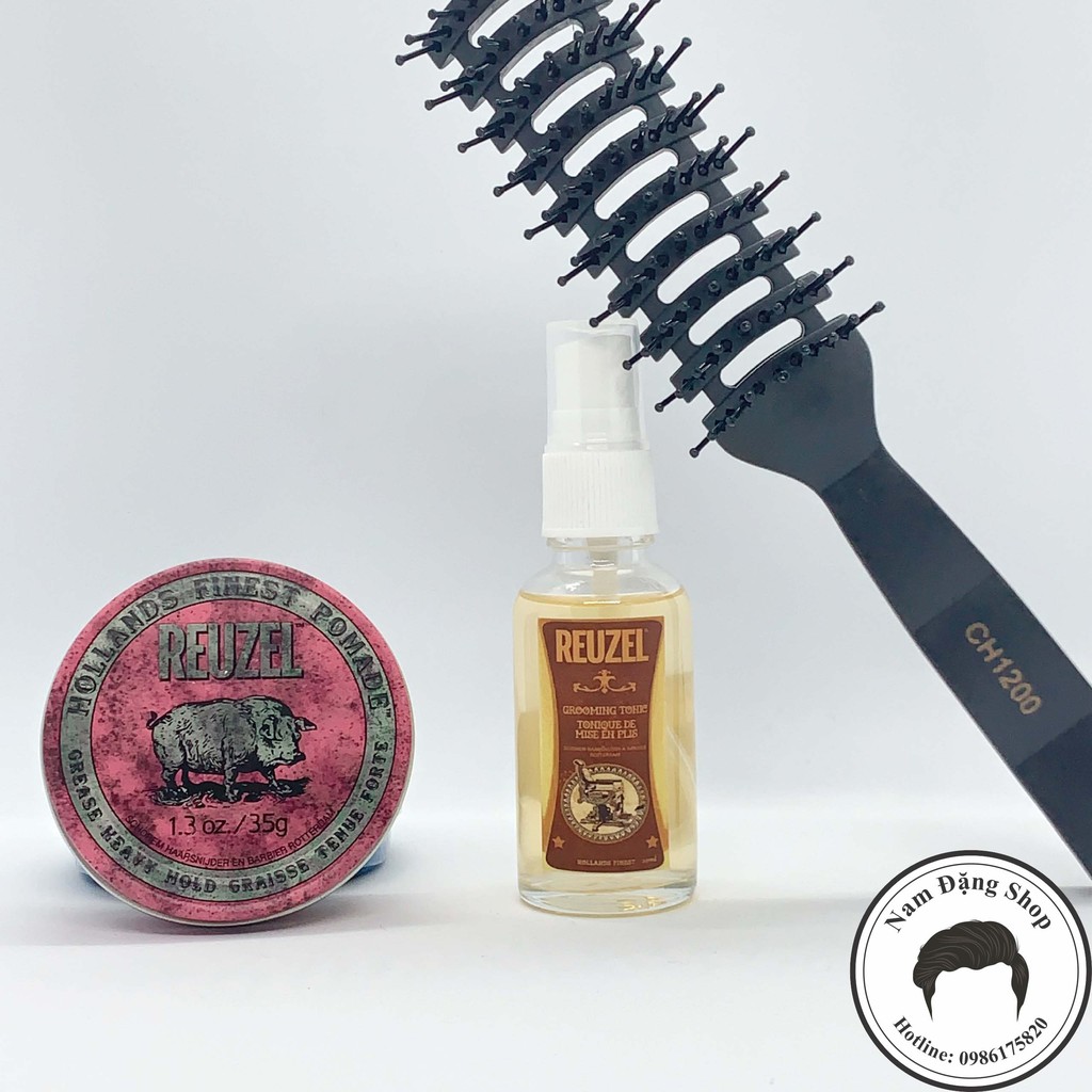 [Mã 66FMCGSALE hoàn 8% xu đơn 500K] Pomade vuốt tóc Reuzel Pink + Tặng Reuzel Grooming Tonic 20ml + Tặng Lược Chaoba