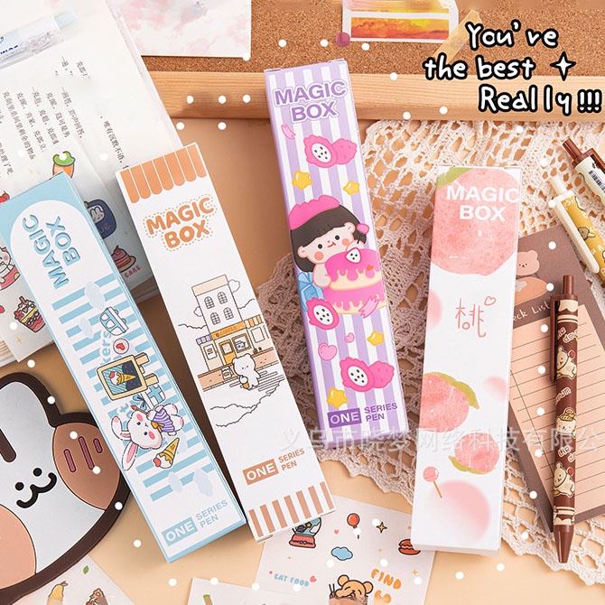 Hộp Bút Mực Gel Họa Tiết Hoạt Hình Dễ Thương Cho Học Sinh