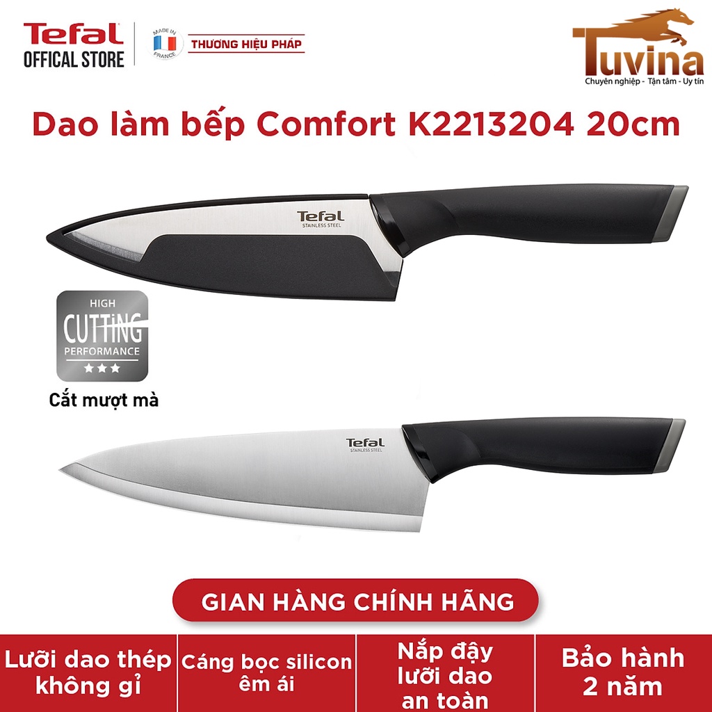 Bộ Dao Cao Cấp Tefal Comfort 9cm, 20cm, 15cm và 12cm - Hàng Chính Hãng