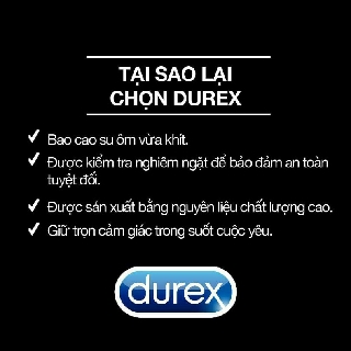 -Bao cao su Durex Kingtex - BCS siêu mỏng - 3 cái