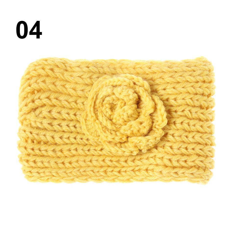 Băng Đô Cài Tóc Bản Rộng Mềm Mại Đính Hoa Trà Ấm Áp Thời Trang