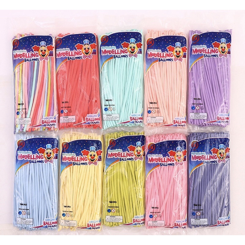 Set 10 Pastel Bóng Cao Su Dài Jun 260 Tạo Hình Bóng Nghệ Thuật Tông Màu Pastel