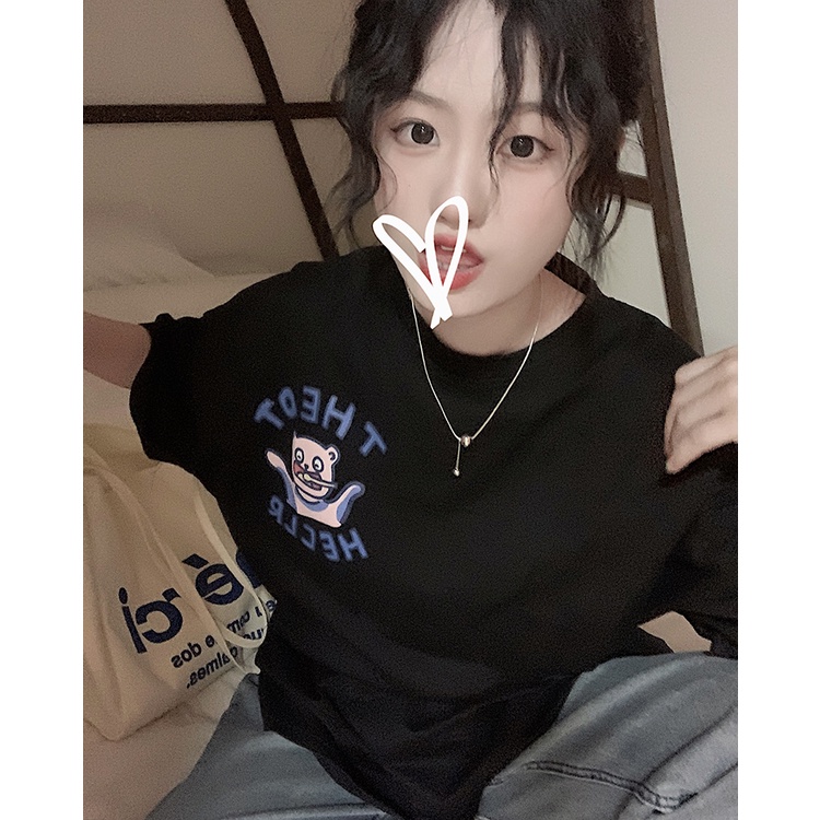 NRVP Áo Thun Nữ Tay Ngắn In Hình Phong Cách Hàn Quốc Thời Trang Mùa Hè 2022