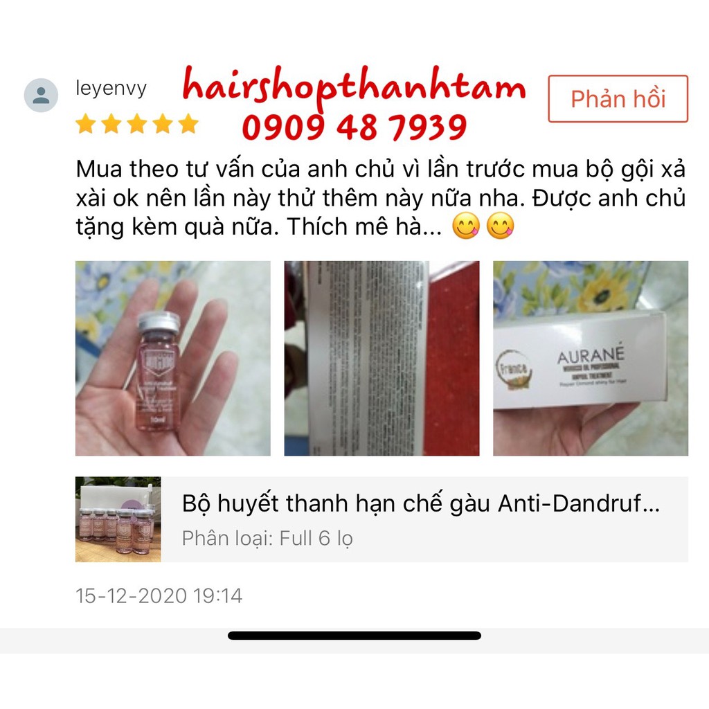 Bộ huyết thanh hạn chế gàu Anti-Dandruff Ampoule Treatment Set AURANE 10mlx6