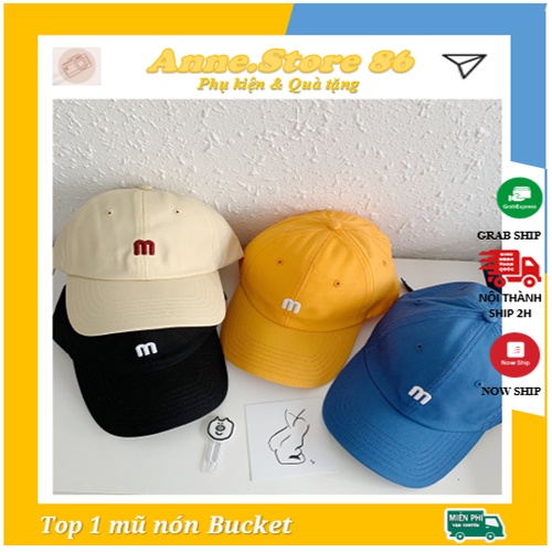 Mũ lưỡi trai chữ M, Nón kết chất kaki form unisex nữ nam nhiều màu - NK10