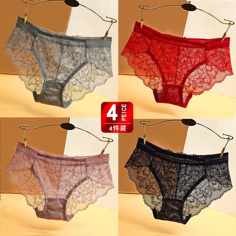 Quần lót ren xuyên thấu lưng thấp 2/4 màu đen Triangl2/4 thời trang sang trọng quyến rũ cho nữ ammul001.my21.11.5
