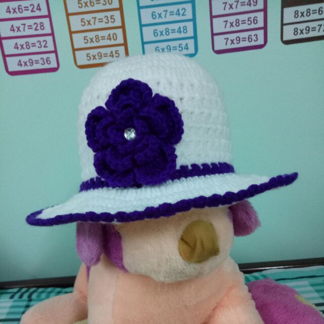 NÓN RỘNG VÀNH CHO BÉ HOA TÍM