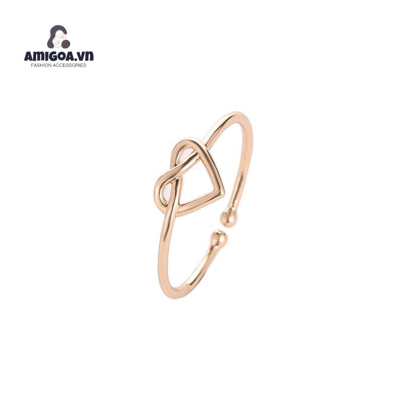 Nhẫn Hở Hình Trái Tim Thiết Kế Đơn Giản