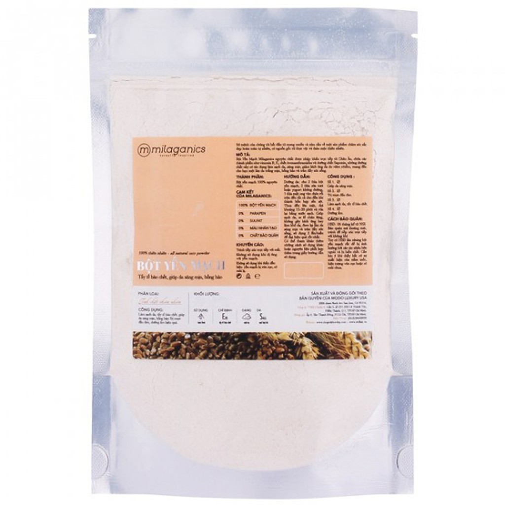 COMBO TẨY DA CHẾT - Bột Yến Mạch MILAGANICS 100g và Bột Diếp cá MILAGANICS 100g | BigBuy360 - bigbuy360.vn