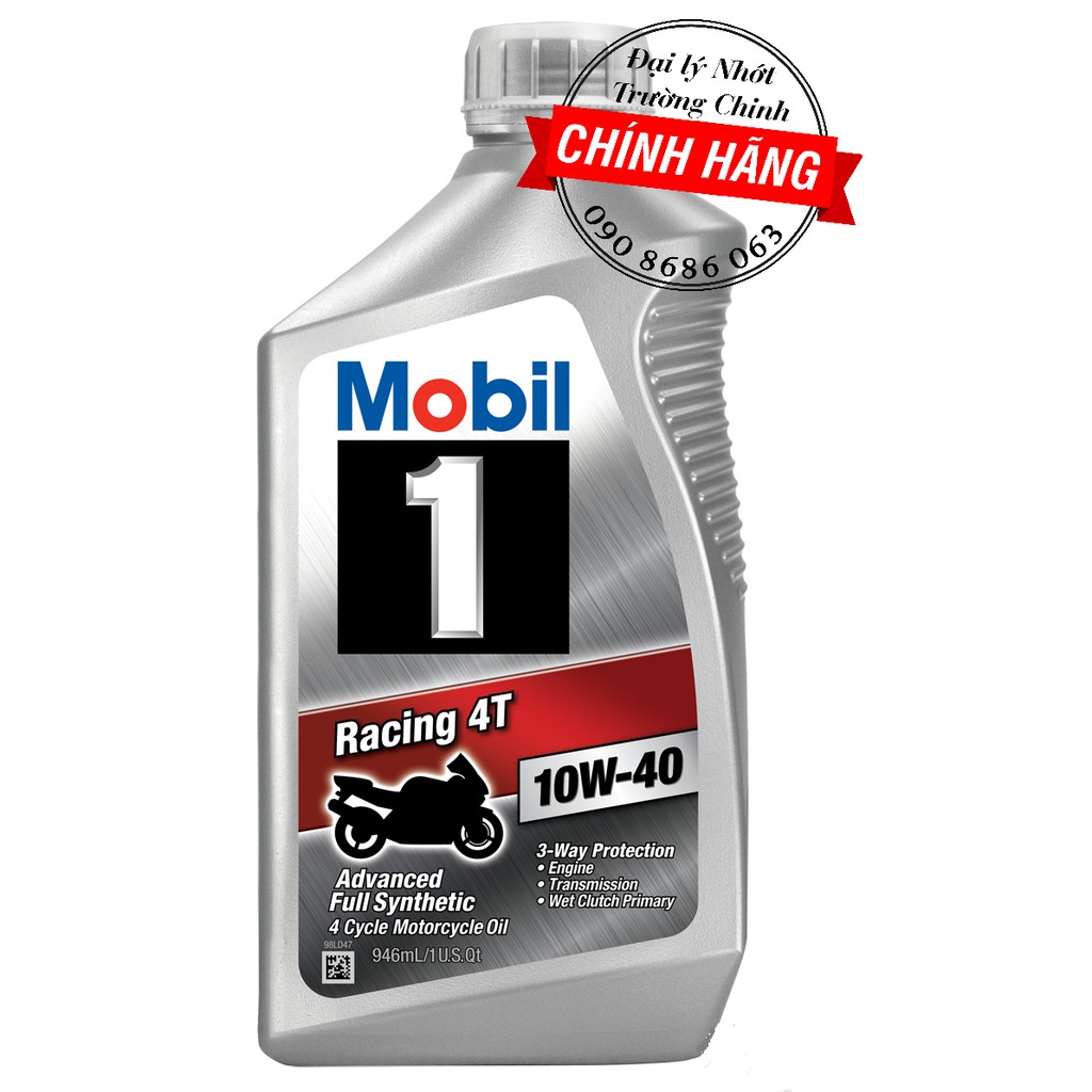 [Mã LIFEAU5SALE giảm 10% đơn 50K] Nhớt Mobil 1 Racing 10W40 thùng 6 bình dành cho xe số , tay côn