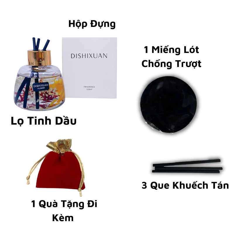 Tinh dầu thơm phòng nước hoa ô tô cao cấp có que gỗ tự khuếch tán chất liệu thiên nhiên tặng đá phát sáng ban đêm UBAVN