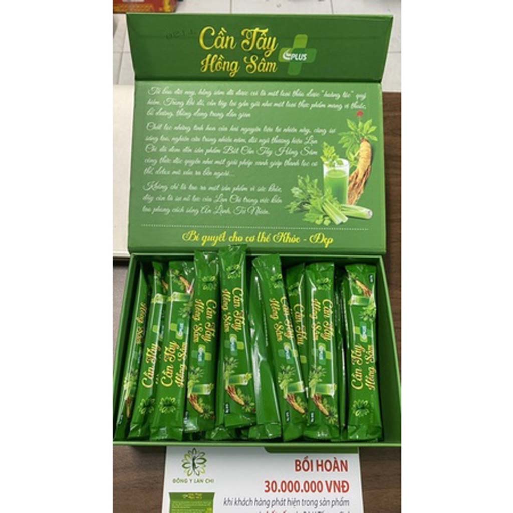Cần tây hồng sâm plus Đông Y Lan Chi giúp giảm cân thanh lọc cơ thể 30 gói, thực phẩm chức năng đẹp da dáng thon