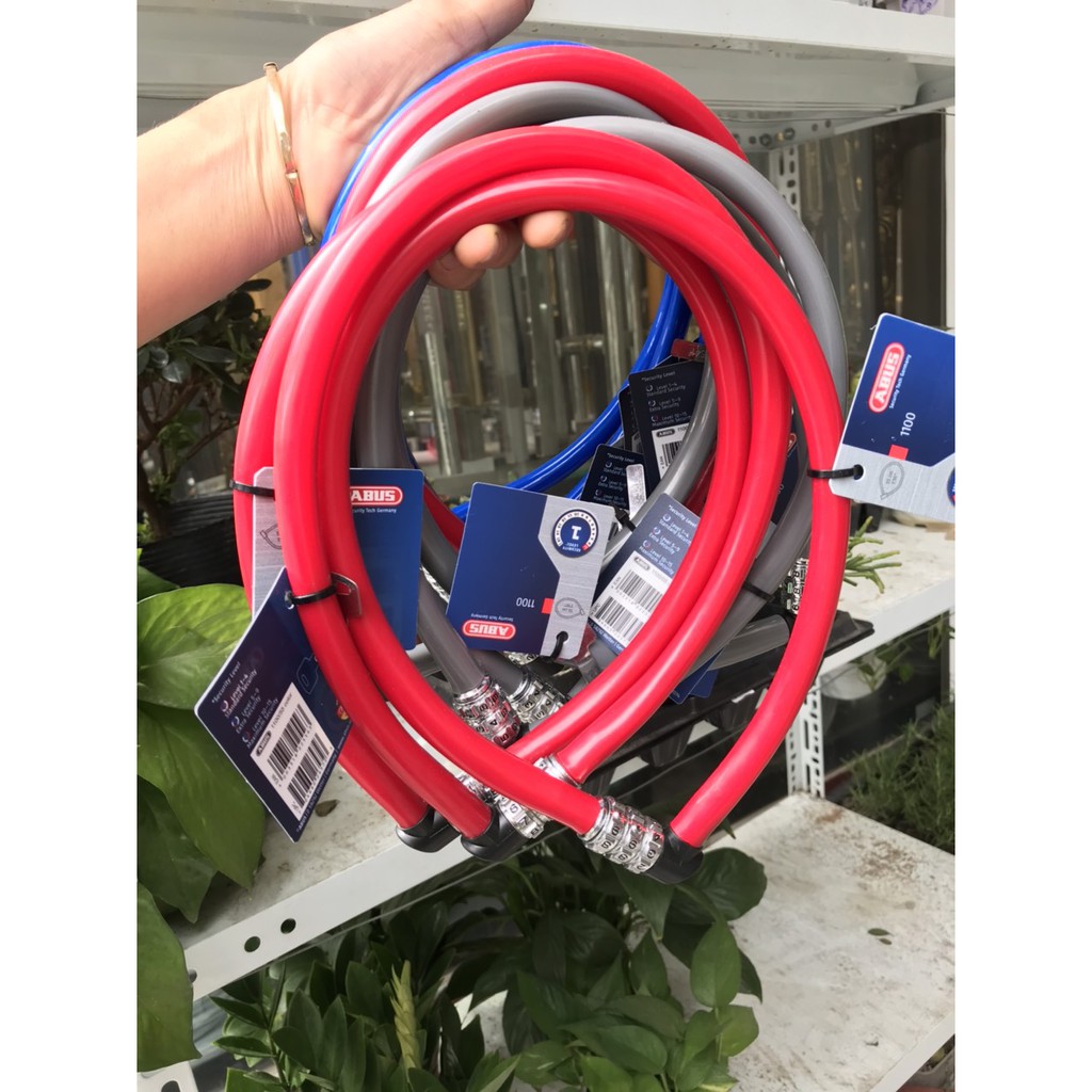 Khóa dây xe đạp mã số, khóa dây mật mã ABUS ( 3 số, 55cm, thép không gỉ)