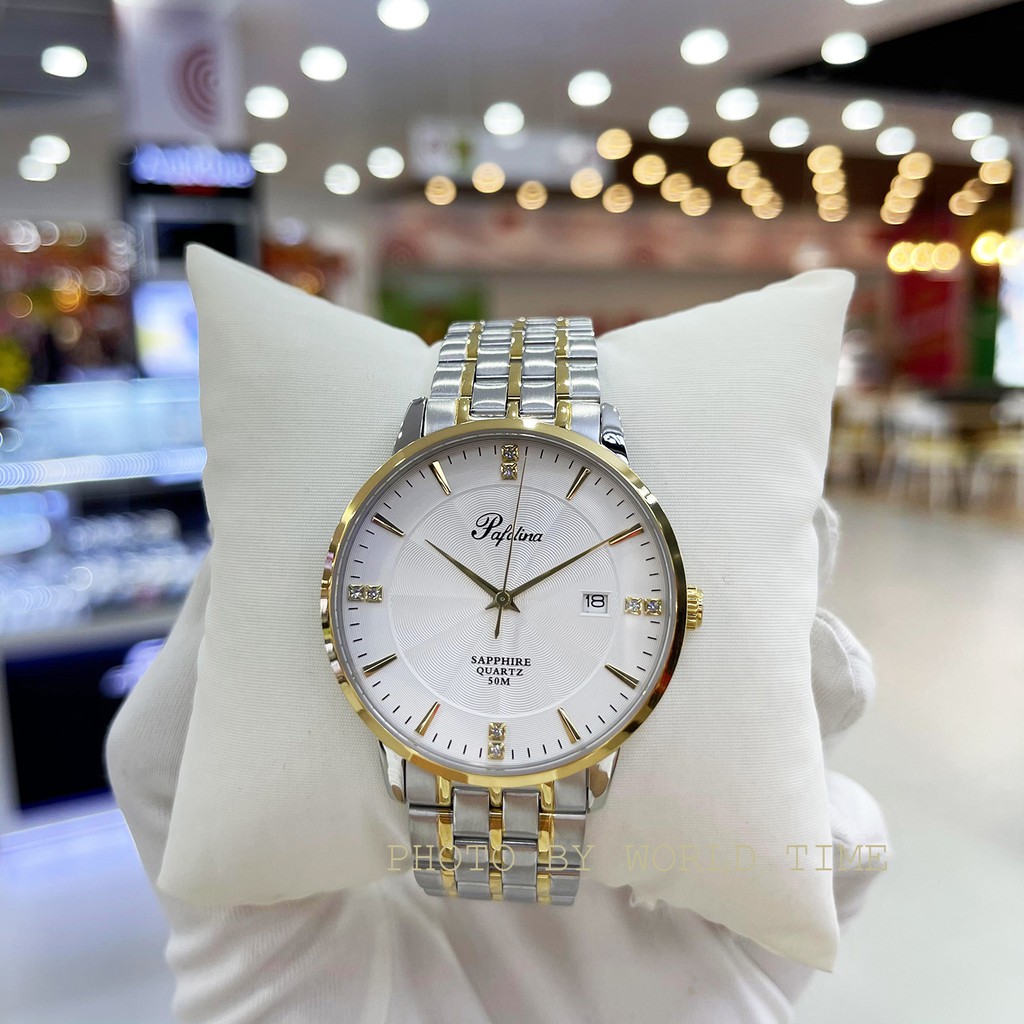 Đồng hồ nam Pafolina 5019M dây thép không gỉ , Mặt kính sapphire chống xước , Chống nước 5atm , Bảo hành lên đến 3 năm