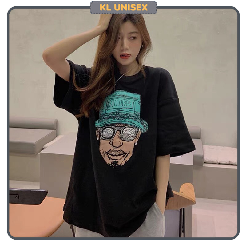 Áo Thun In Hình [ Mặt Người ] From rộng Tay lỡ KL Unisex