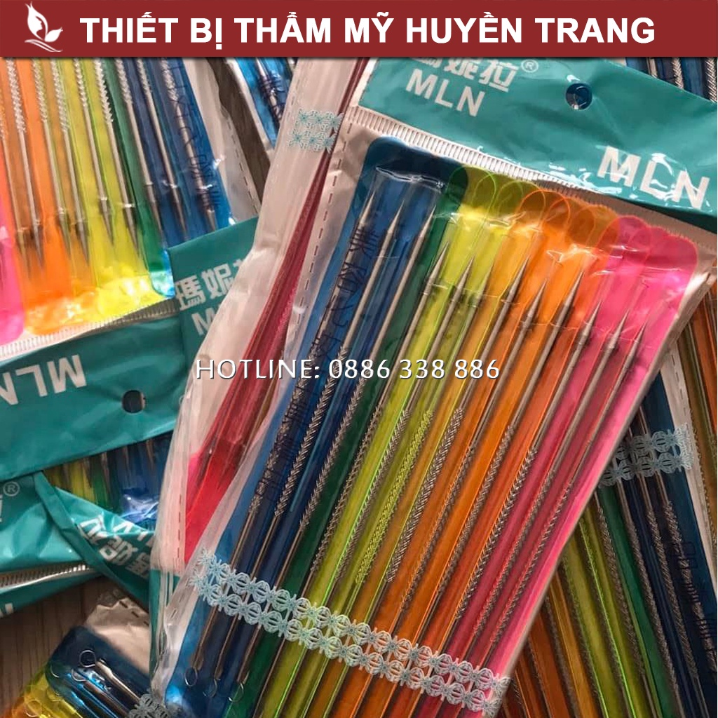 12 Cây Nặn Mụn Trứng Cá Dài 12cm (1 vỉ 12 cái) - Thẩm Mỹ Huyền Trang