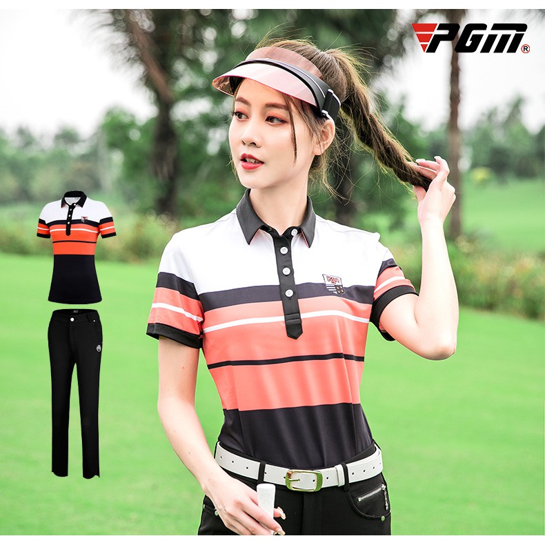 Bộ Đồ Thể Thao Đánh Golf Kẻ Sọc Co Giãn Cho Nữ