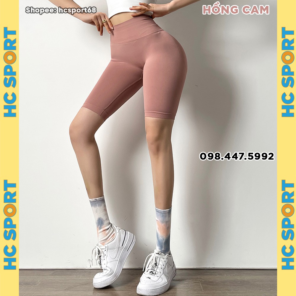 Quần tập gym nữ chun mông Mitao Girl QL09 dáng ngố lửng biker, lưng cao nâng mông tập yoga thể thao - HcSport68