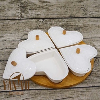 Khay mứt sứ trắng cao cấp