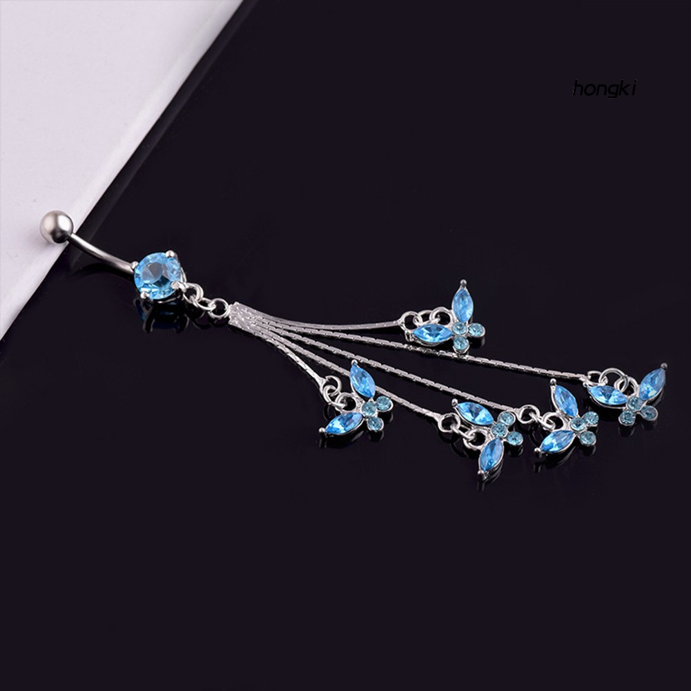 BUTTERFLY (Hàng Mới Về) Khuyên Rốn Hình Bướm Đính Đá Xinh Xắn 14g 316l