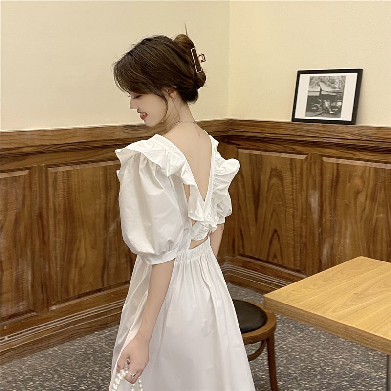 Đầm Nữ Tay Phồng Cổ Chữ V Hở Lưng Thời Trang 2021 | BigBuy360 - bigbuy360.vn