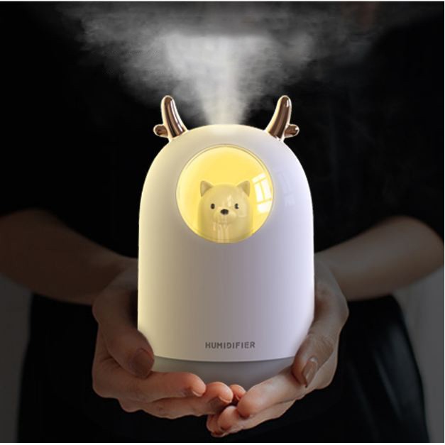 [ẢNH THẬT] Máy phun sương tinh dầu / tạo ẩm có đèn led đổi màu tự động cho phòng ngủ hình chú gấu bắc cực
