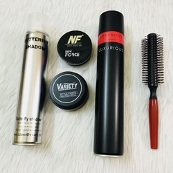 TẶNG LƯỢC - combo sáp tóc New Force + Variety + gôm Luxurious + Butterfly + Lược