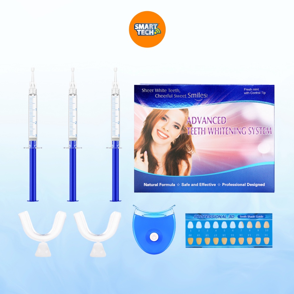 Máy làm trắng răng tại nhà SMILEKIT, Bộ kit làm trắng răng, hết ố vàng, không ê buốt, an toàn, công nghệ từ USA