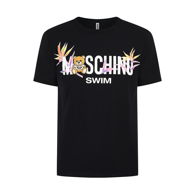 Áo Thun Cotton Tay Ngắn Cổ Tròn In Chữ Moschino Dành Cho Nam 0555