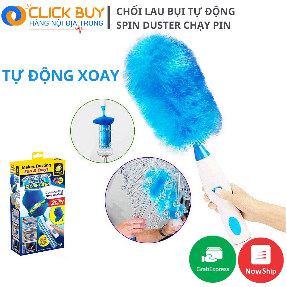 Chổi Lau Bụi Tự Động Spin Duster Đầu Chổi Công Nghệ Tĩnh Điện Lau Bụi Cực Tốt