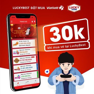 Toàn quốc [E-Voucher] Mã giảm giá 30k mua vé Vietlott – LuckyBest