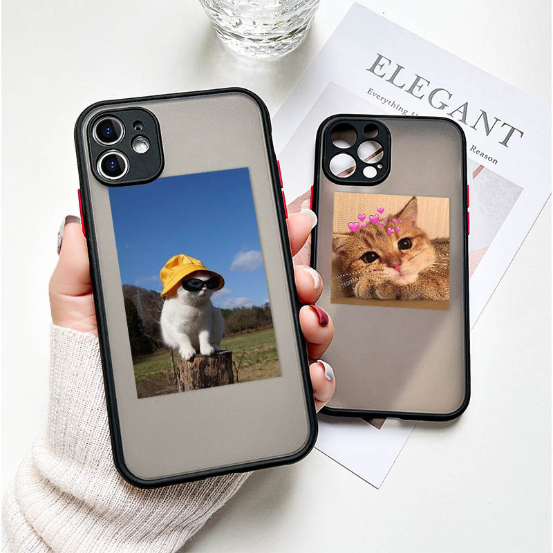 Ốp điện thoại mờ chống sốc mèo bảo vệ camera cho iPhone 12 Pro Max 11 Pro Max 12 Mini X XS XR 6 6s 7 8 Plus