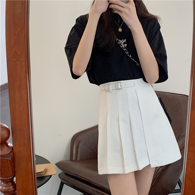 Chân Váy Jean Xiaozhainv Dáng Chữ A Lưng Cao Xếp Ly Phong Cách Hàn Quốc | BigBuy360 - bigbuy360.vn