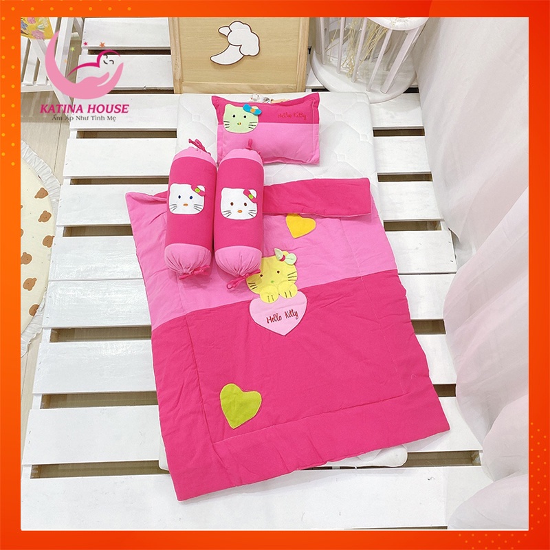 Gối mền cho bé vải cotton cara mềm mát, thấm hút tốt, họa tiết đắp hình sao dễ thương, phù hợp cho bé dưới 2 tuổi