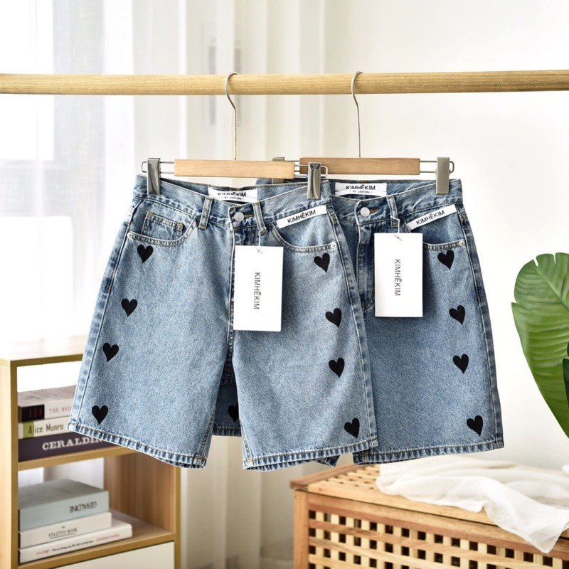 Quần shorts, quần ngố jeans hình tim thời trang cao cấp KIMHEKIM