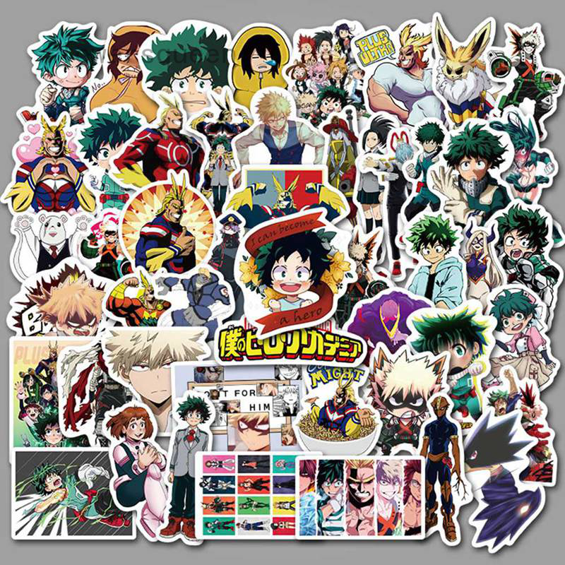 flowersqueen Nhãn Dán Trang Trí In Hình Nhân Vật Hoạt Hình My Hero Academia