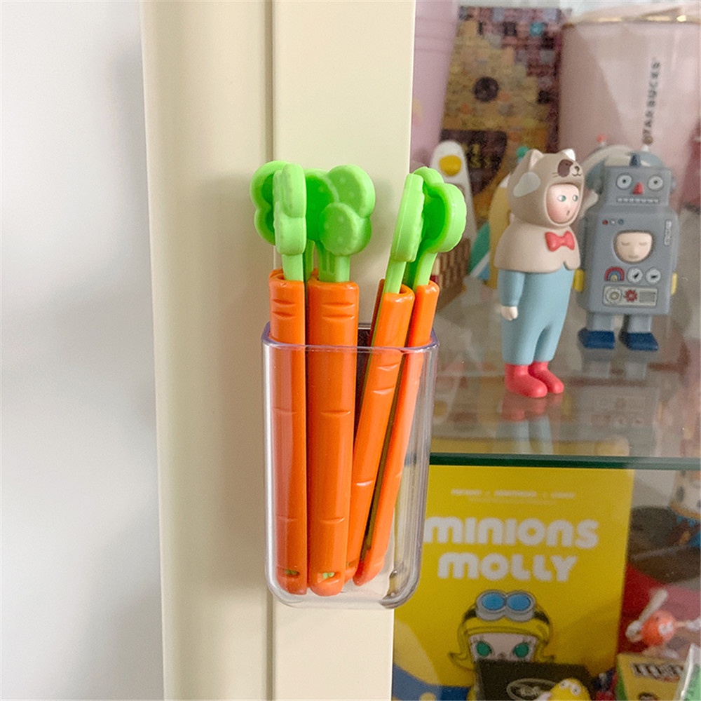 Bộ 5 kẹp túi đựng thực phẩm hình củ cà rốt kèm hộp đựng