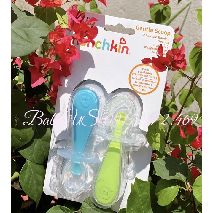 Bộ 2 thìa silicone tập hút chống hóc Munchkin