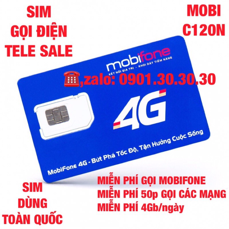 SIÊU SIM MOBI [C120N] [C50N] DÀNH CHO TELE SALE VÀ 4G