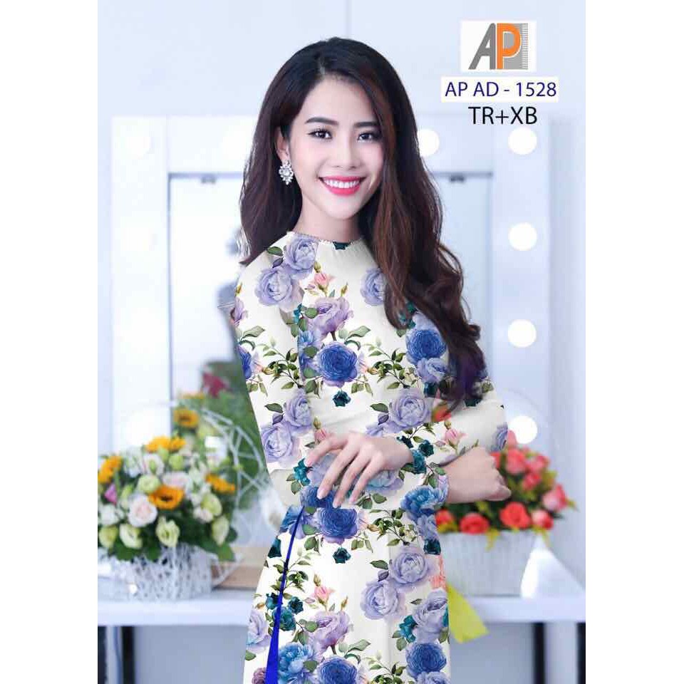 vải may áo dài hoa hồng