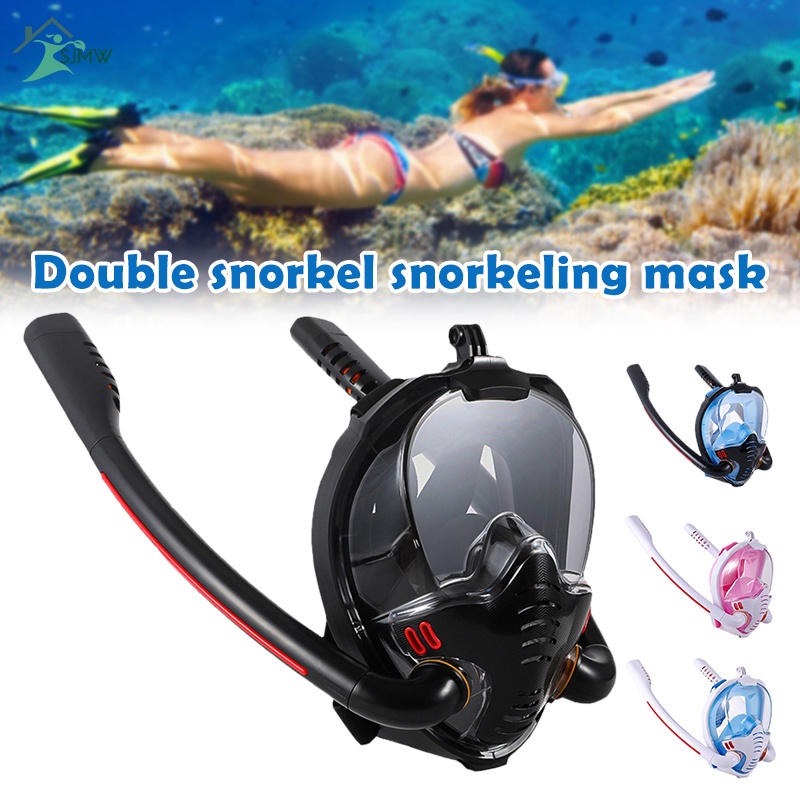 Mặt Nạ Lặn Toàn Bộ Có Ống Thở Quay Toàn Cảnh 180 Độ HD Có Thể Tháo Rời Chống Sương Mù Và Chống Sương Mù