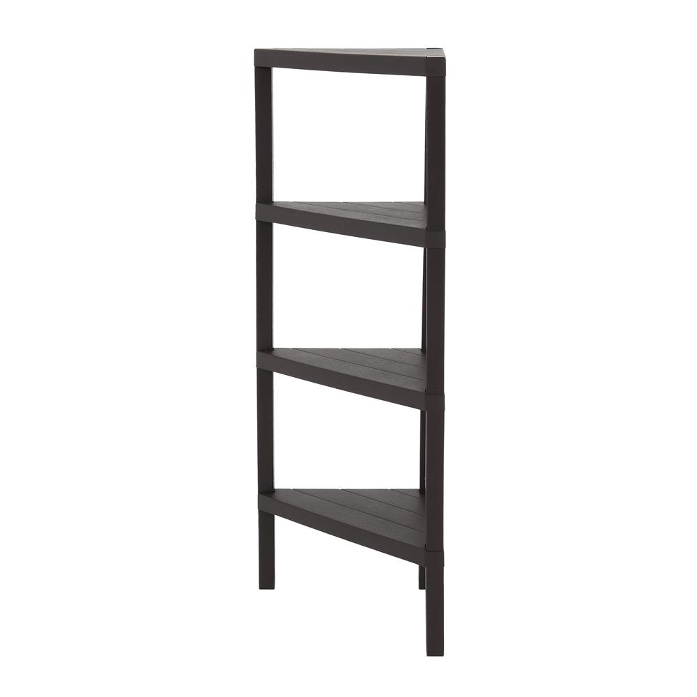 HomeBase STACKO kệ nhựa 4 tầng vân giả gạch BRICK Thái Lan W46.5xH100xD33cm màu nâu
