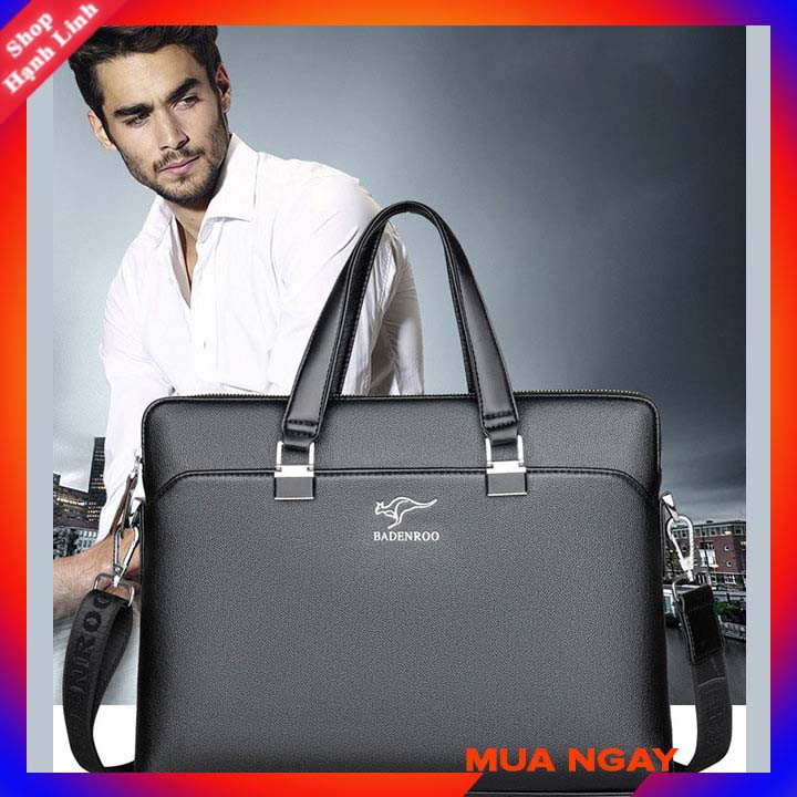Cặp da công sở hiệu Badenroo kích thước 31 x 42 x 6.5 cm, đựng laptop 15,6 inch, cặp văn phòng