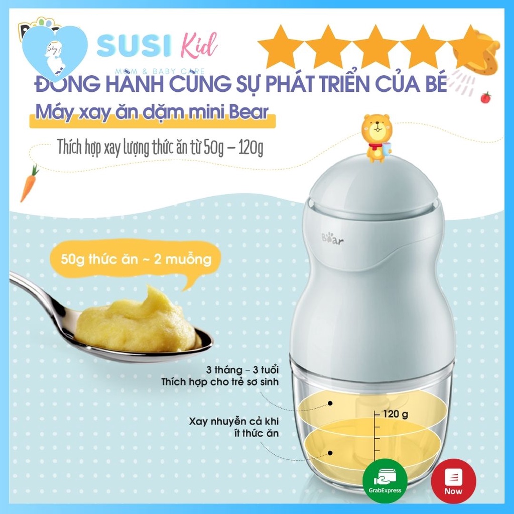 [Hàng Tốt Nhất] Máy Xay Thực Phẩm Đa Năng Bear QSJ-B02U2 - Bản Quốc Tế Tiếng Anh - Hàng Chính Hãng