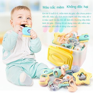 ♈Có thể luộc lục lạc cho trẻ sơ sinh và nhỏ 0-12 tháng đồ chơi giáo dục hộp đựng