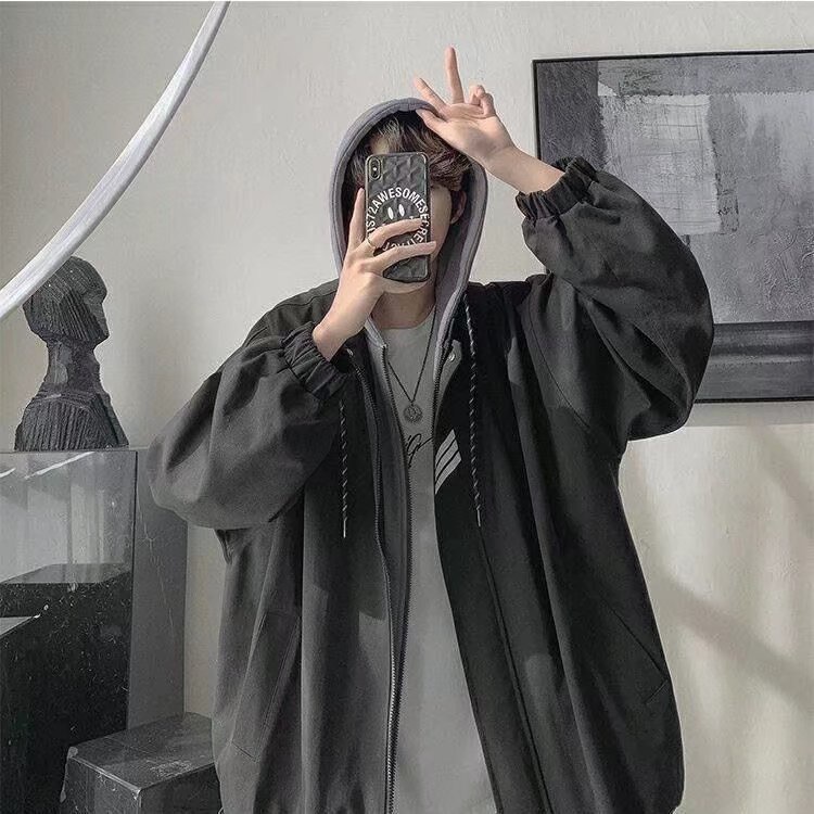 Áo Khoác Hoodie Dáng Rộng Thời Trang Phong Cách Hàn Quốc Cho Nam
