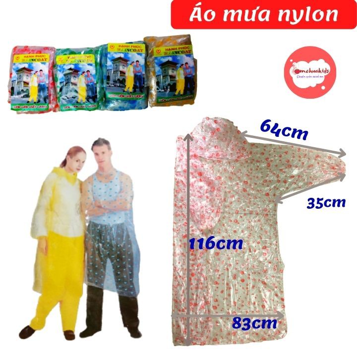 Áo mưa nylon tiện lợi - nhẹ dễ dàng mang theo- Tomchuakids