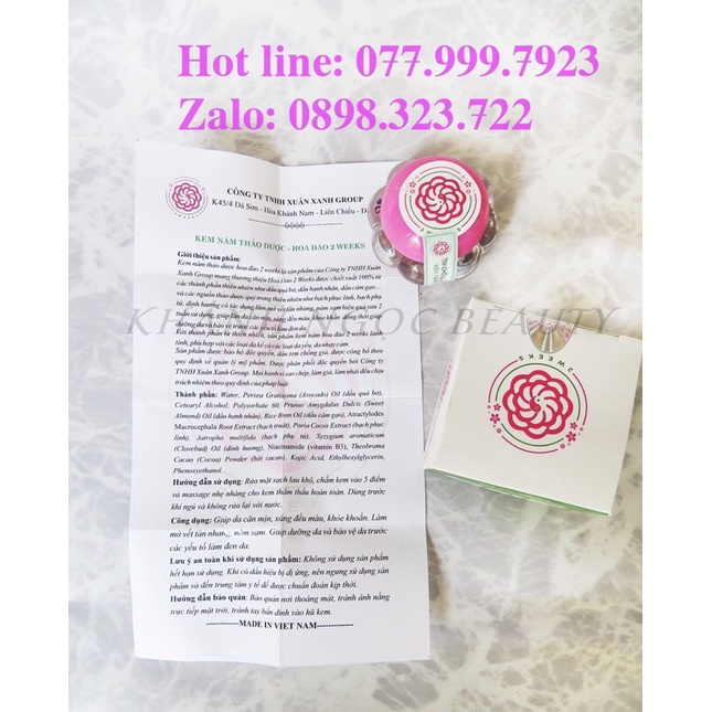 Kem nám thảo dược Hoa Đào 2 Weeks