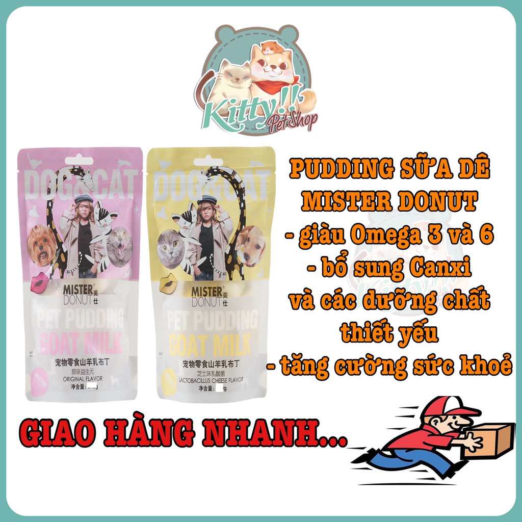 Pudding sữa dê Mister Donut gói 10 viên