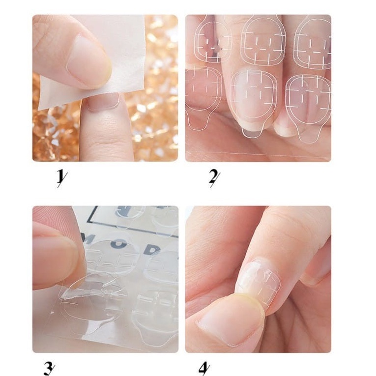 Bộ 24 Sticker Keo Dán Móng Tay giả Bằng silicone